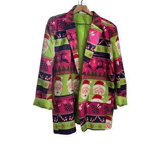 🎁🎄🎅🏼Men's Festive Santa Blazer - Green and Pink - Great to make a fun statement
